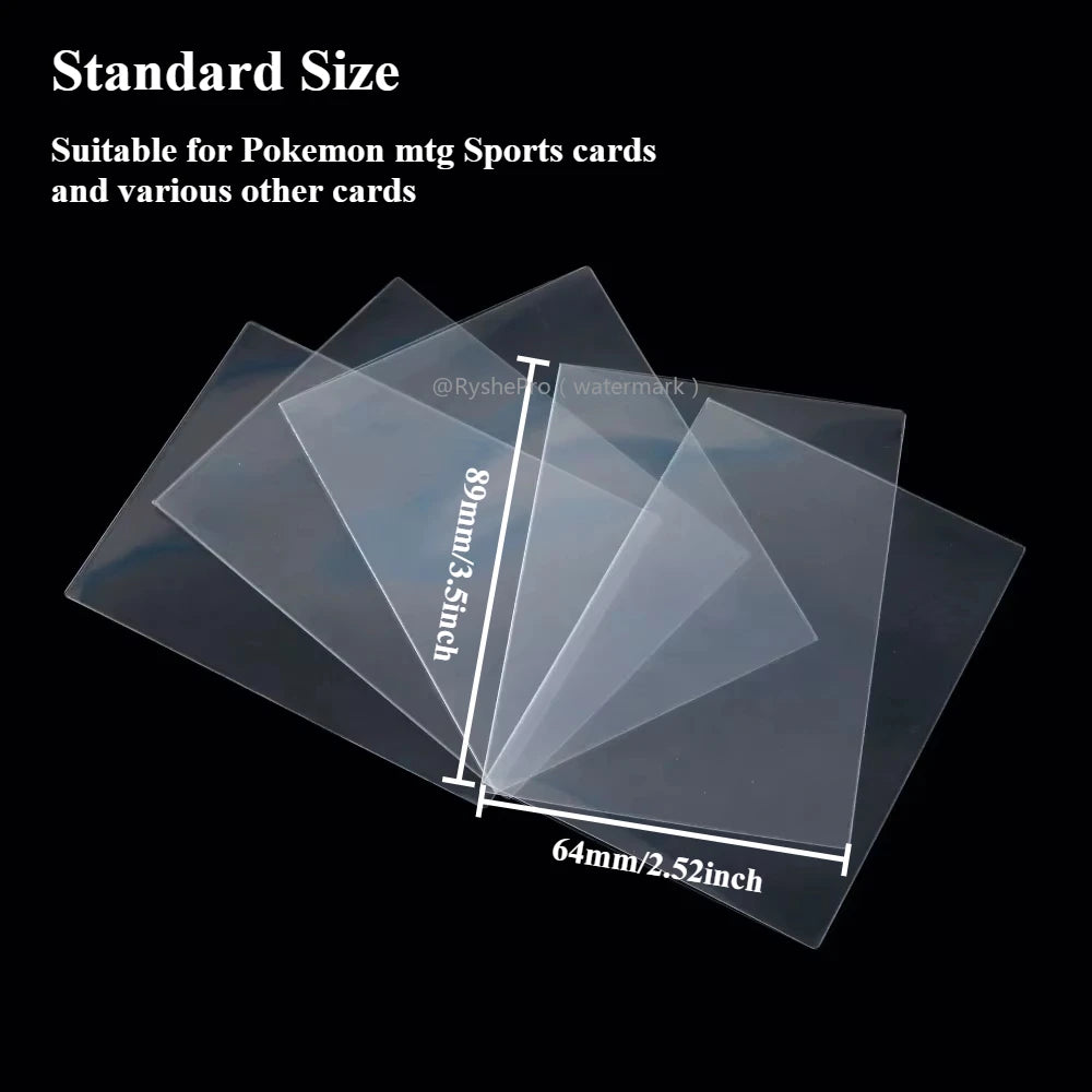 100pcs Trading Card Sleeves Soft Clear Penny Sleeves Perfect for Double-sleeving Compatible with Pokemon Mtg Cards Sport Cards