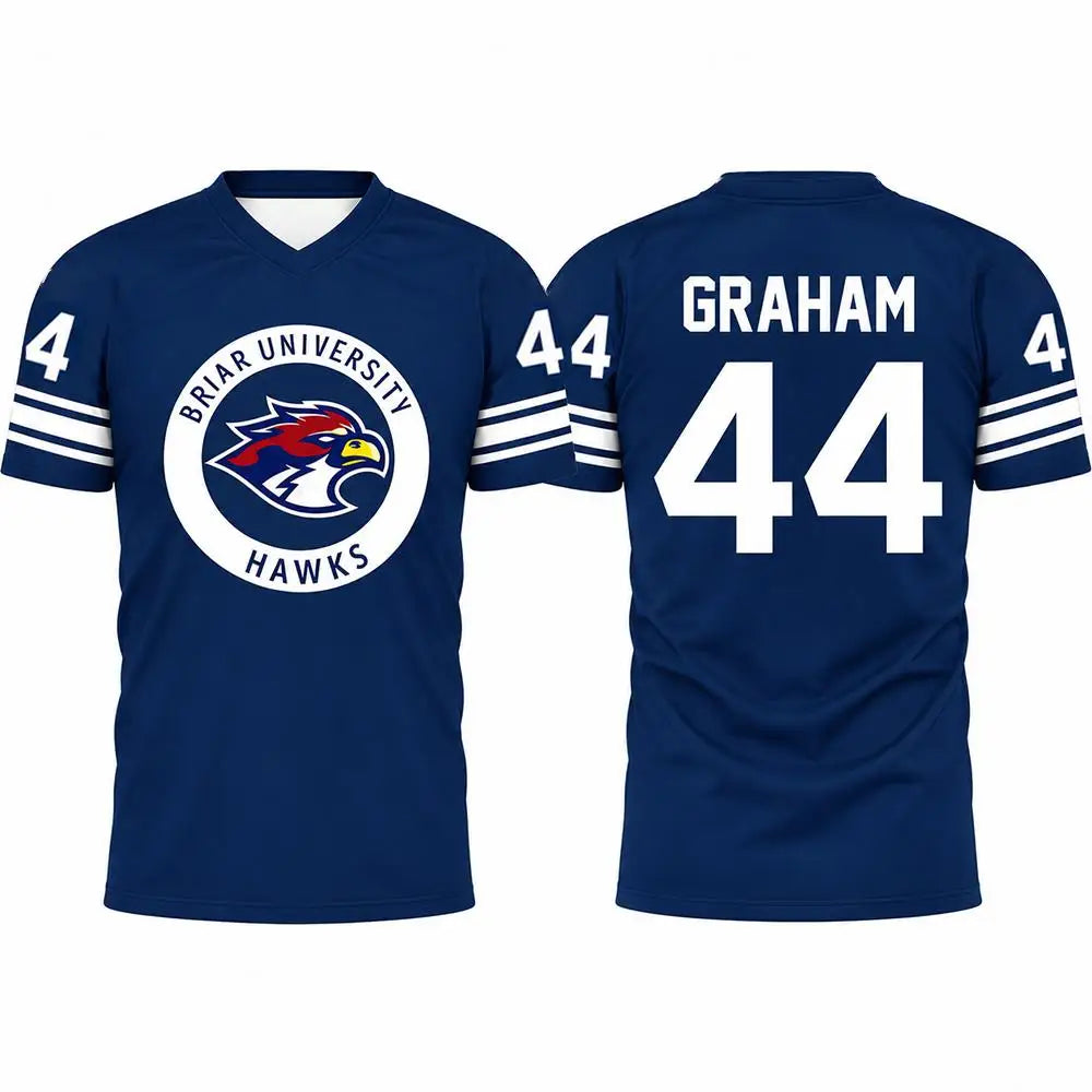 Off Campus Briar University Hockey Jersey Graham 44 Logan 22 Style Sports Tee Men Women Retro College Style V Neck T-Shirt