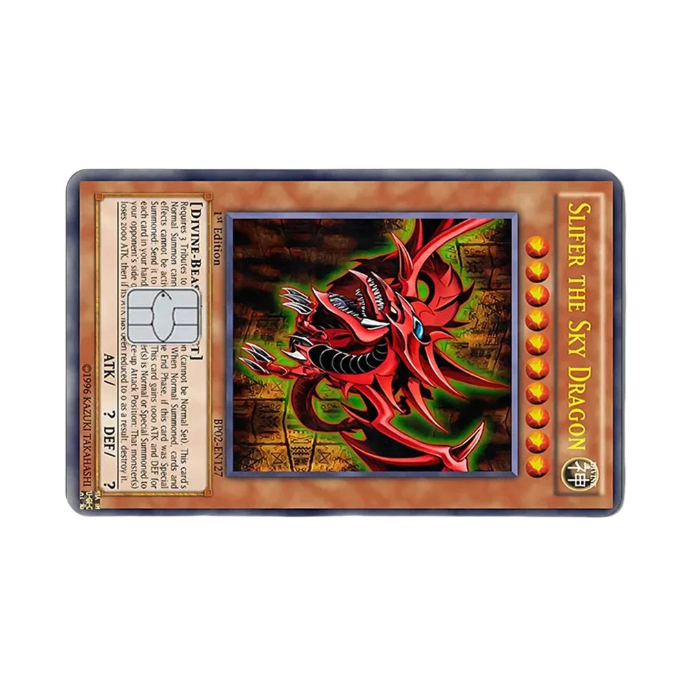Yu-Gi-Oh! Trading Card Game Style Credit Card Sticker Skin PVC Waterproof Card Cover for Teens Men Bank Card Decor Decal