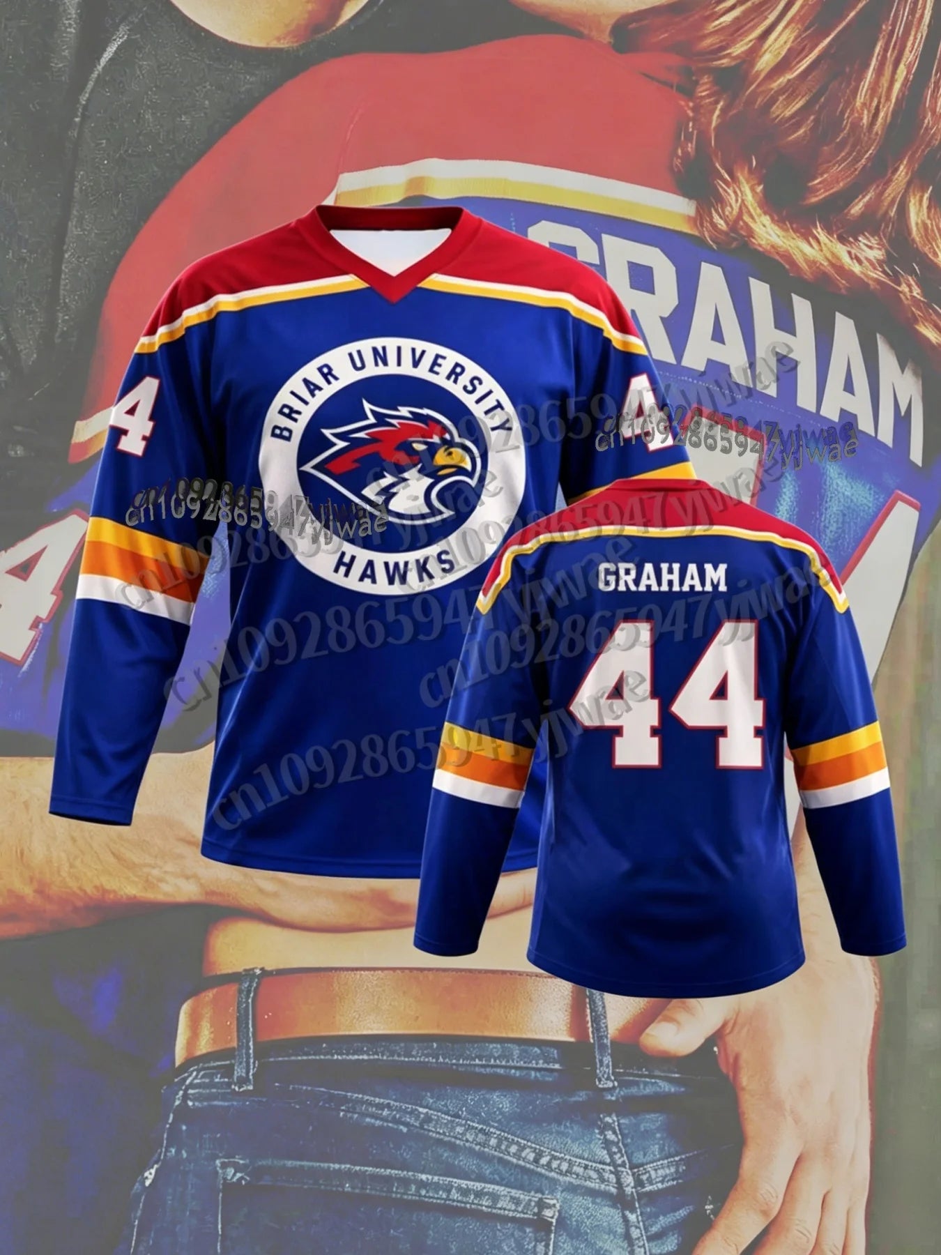MEN Cosplay Off Campus Briar University Hockey Jersey Graham 44 22 DI LAURENTIS 66 Tucker46 T-shirt Design 3D men women t-shirt