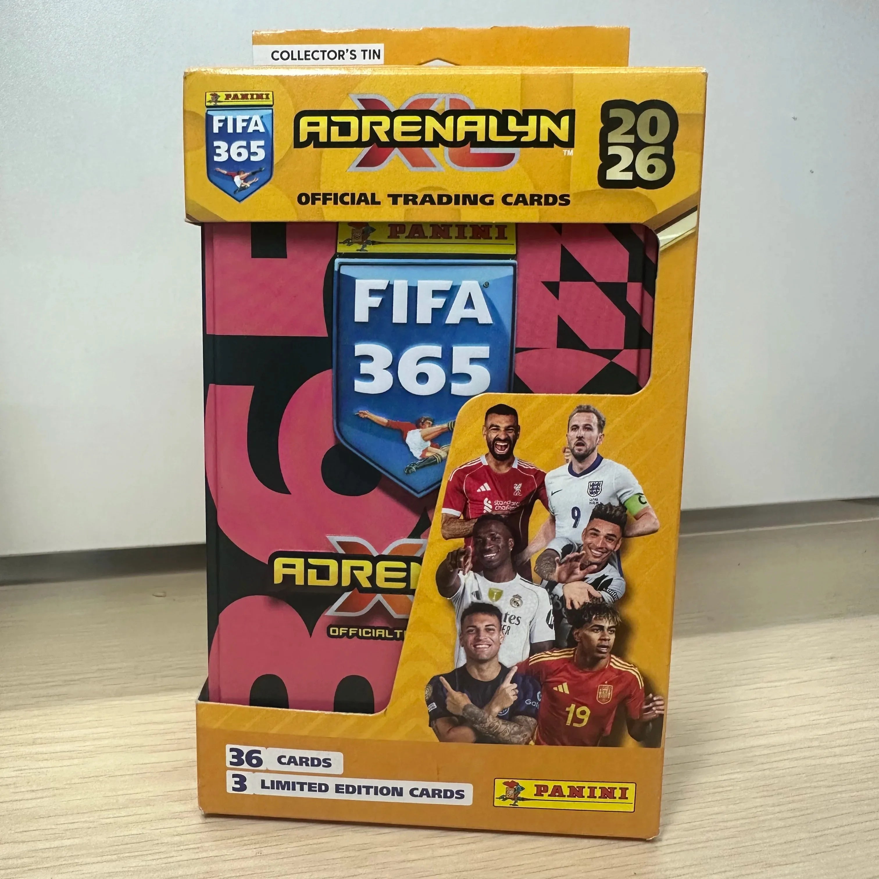 Panini FIFA 365 Adrenalyn XL Trading Cards Pocket Tin 7 Packs 2 Limited Edition 1 Golden Baller Football Cards