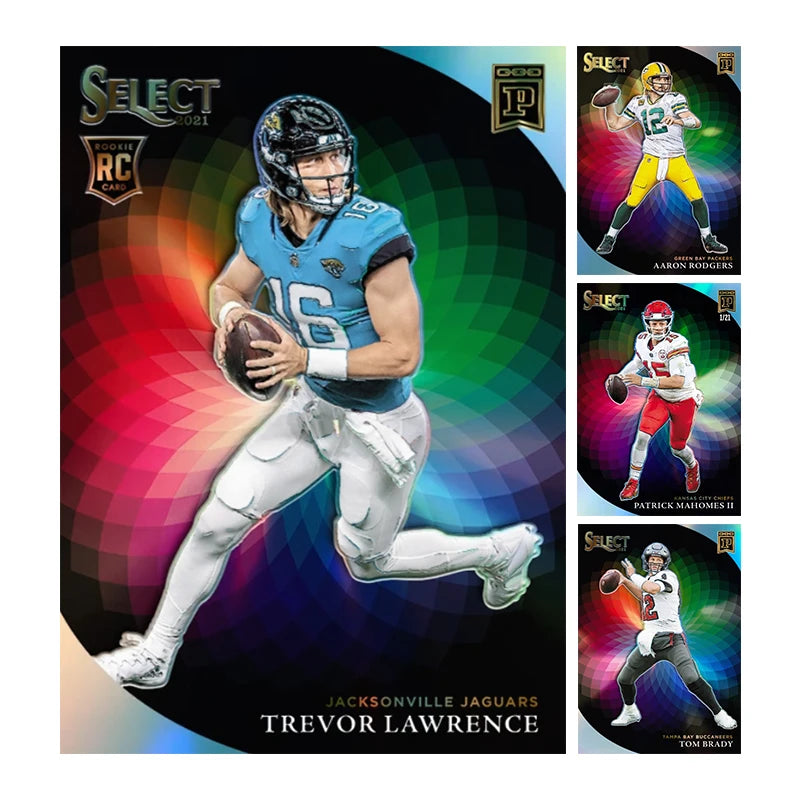 PANINI Select Football Series Aaron Rodgers Patrick Mahomes Tom Brady Trevor Lawrence Diy Homemade Collection Card Toys Gift
