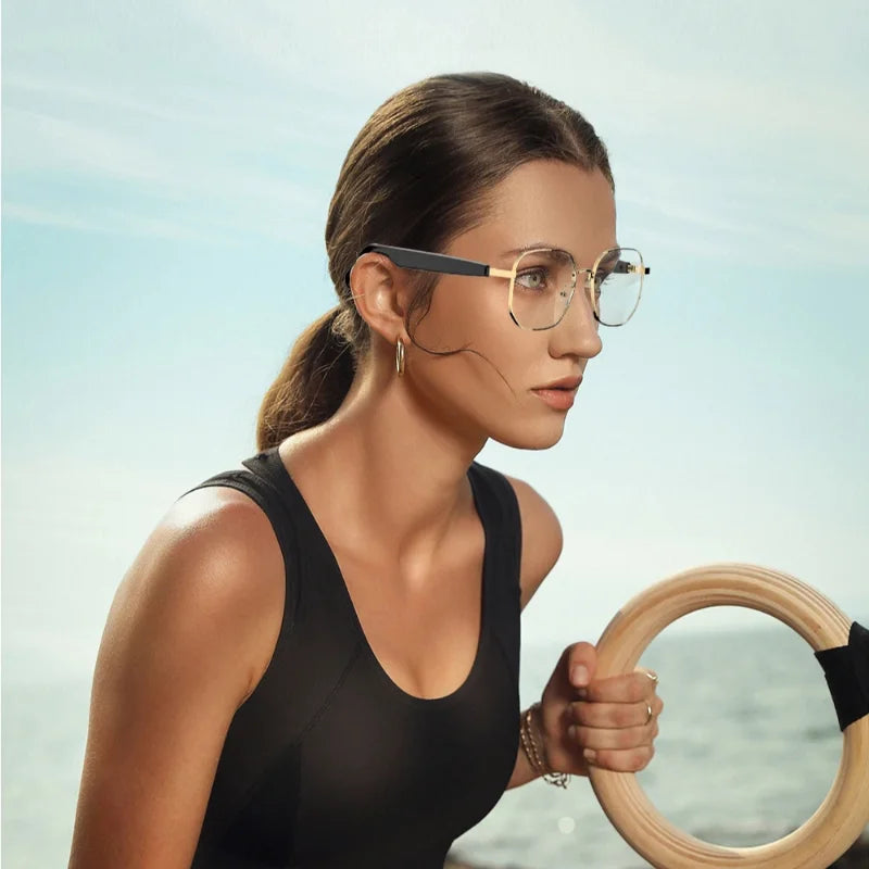 Lenovo New SG-16 Pro Smart Audio Glasses Air Conduction Wireless Bluetooth HD Headset Dustproof Waterproof Microphone Sunglasses