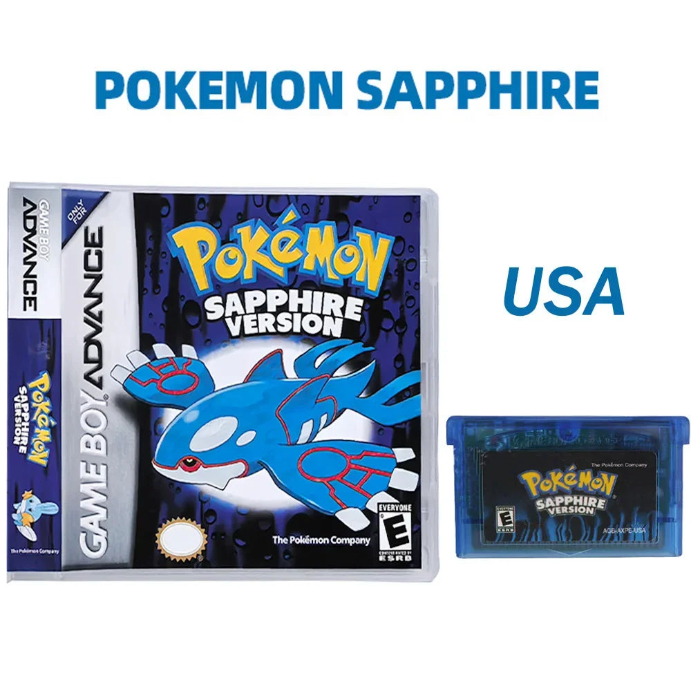 2025 New Pok é mon Series Jade Red Leafgreen Ruby Sapphire 5th Edition GBA Game Box, 32-bit Video Game Cartridge, No Manual