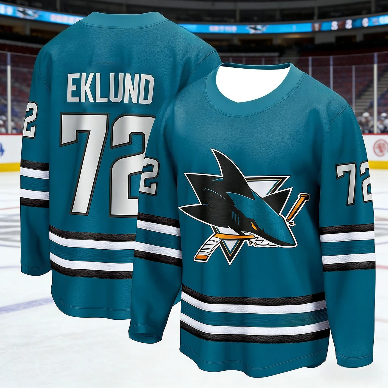 Men's Best-Selling Ice Hockey Training Shirt with 3D Print of Shark Logo, Breathable and Drying Long-Sleeved for Matches Kids