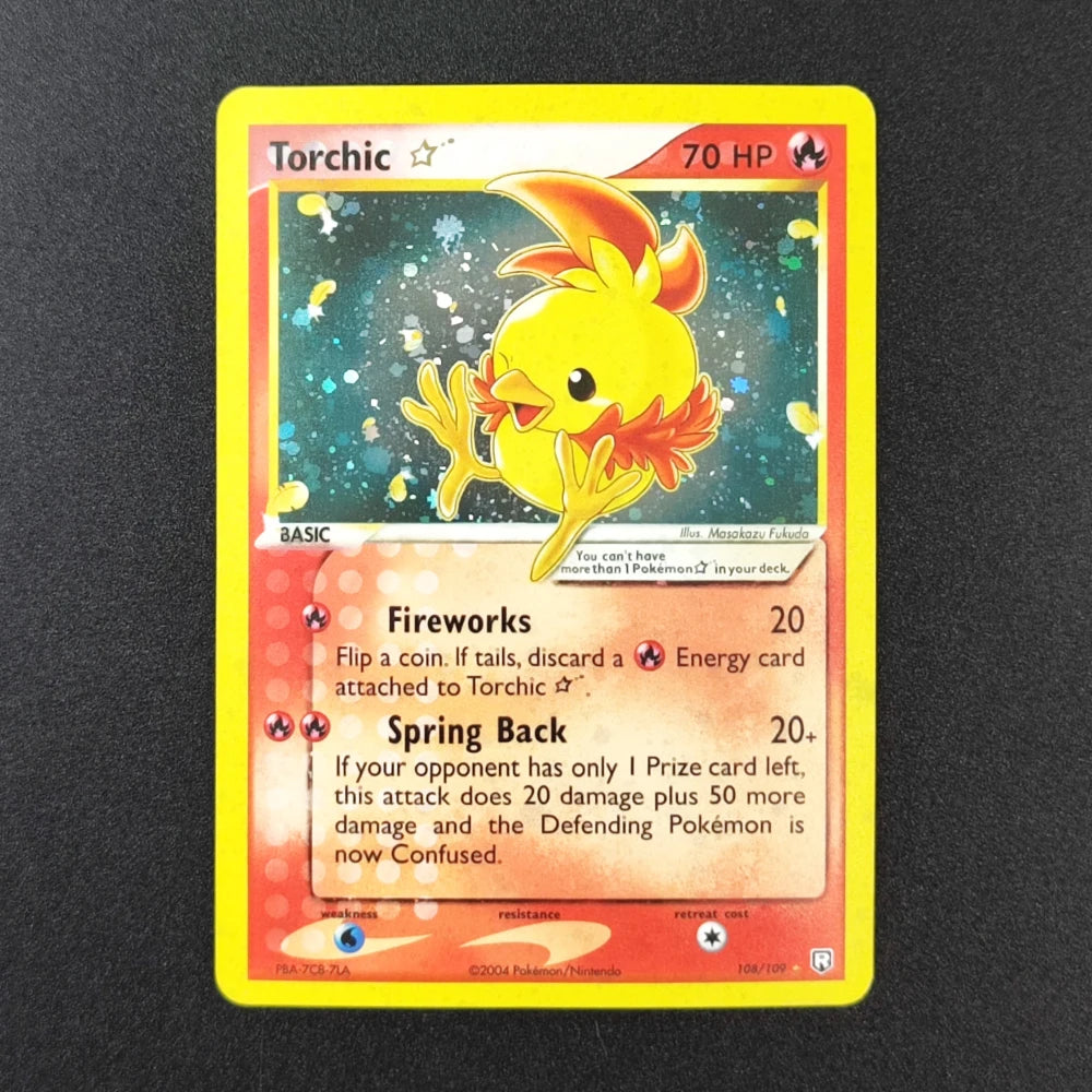 Diy Pokemon Card Gold Star Pikachu 104/110 Mewtwo 103/110 Rayquaza 107/107 Torchic Latias Ex Holon Tcg Collection Game Card
