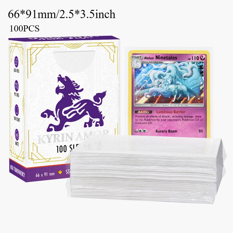 Standard Size Card Sleeves Premium Perfect Exact Fit Inner Card Sleeves with Pokemon Cards for TCG MTG Sports Cards ﻿