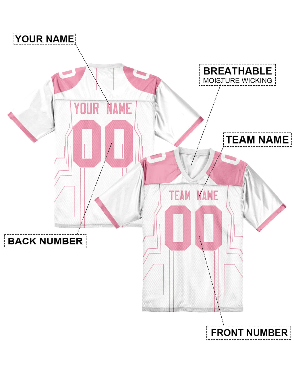 Custom Football Jersey Personalized Team Name Number Game Day American Football Shirt for Men Women Youth Kids