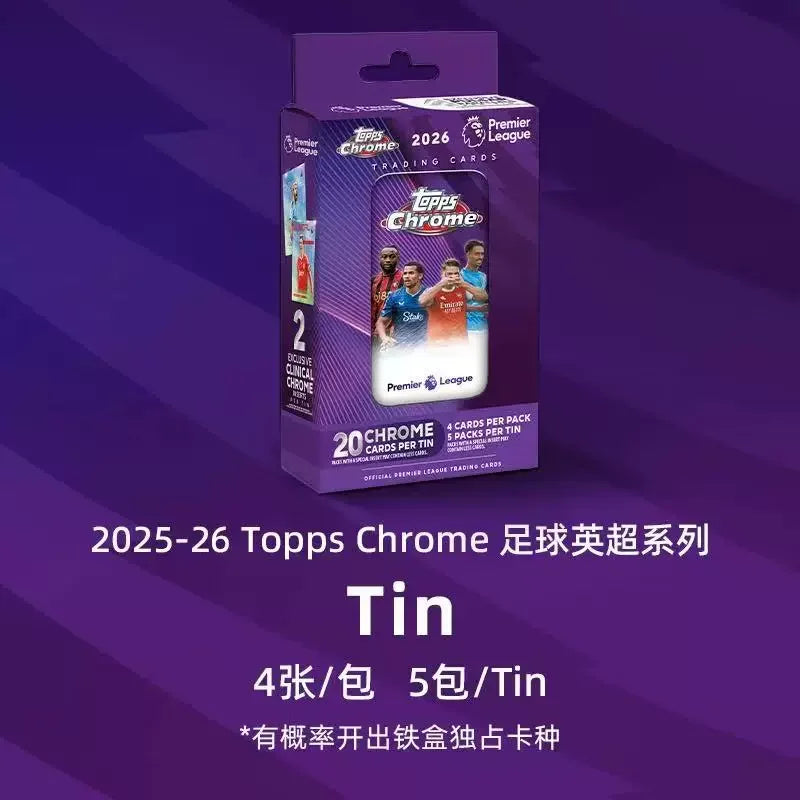 Topps Football Star Cards Chrome  Premier League Soccer Trading Cards Value Blaster Tin  Box Sports For Football Collectors