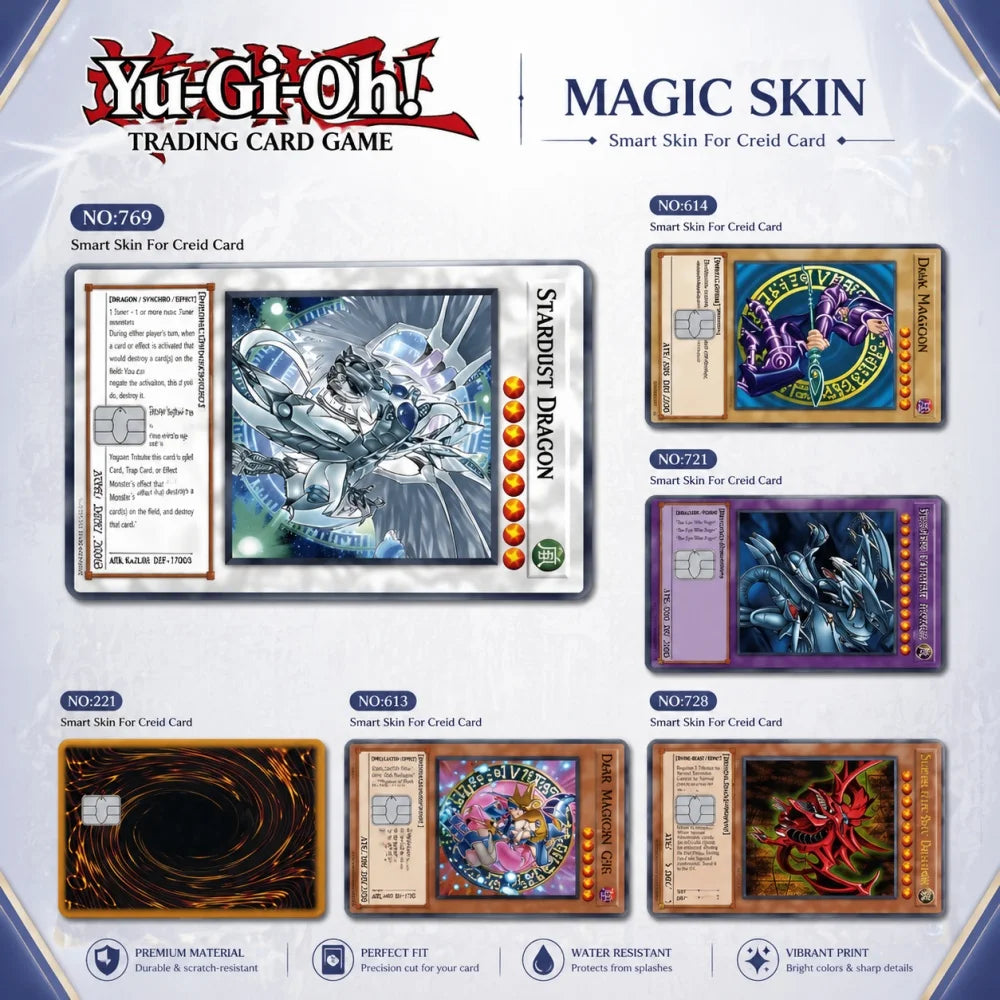 Yu-Gi-Oh! Anime Credit Card Skin Decal No Residue Anti-Scratch Sticker for Credit Debit ATM Card Accessories Toys Gifts