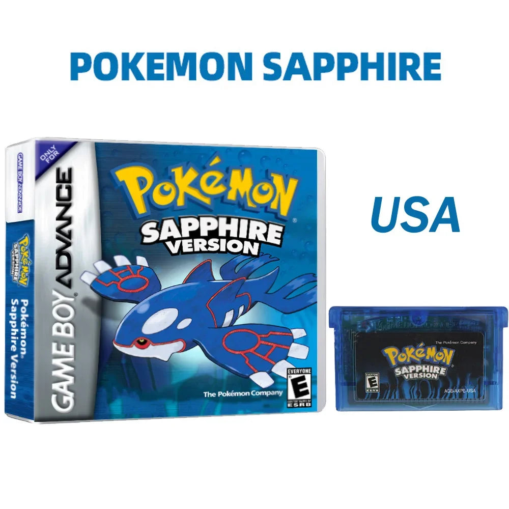 Pokémon-Game Card English Language Emerald Sapphire Series GB NDSL GBC GBA GBM SP Ruby Firered Video Cartridge Console Game Card