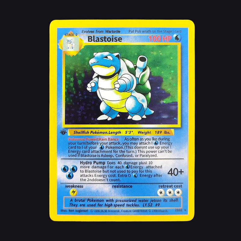 DIY 1999 POKEMON Game English 1ST EDITION Charizard Blastoise Venusaur Holo 4/102 Anime Game Collection Card