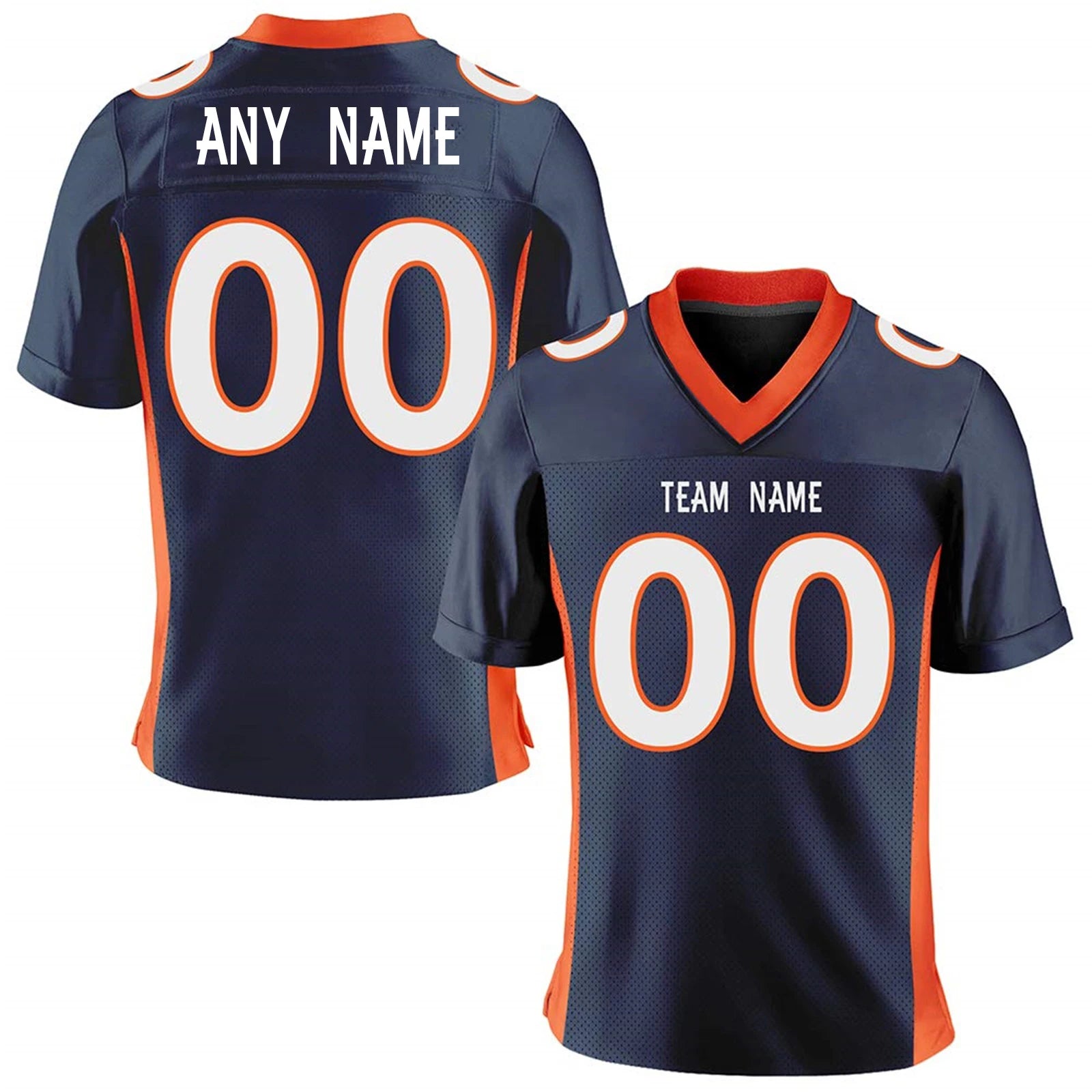 Custom Orange American Football Jersey Sublimation Printed Name Number Team Training Shirt Women Men Youth Kids Fans Gift
