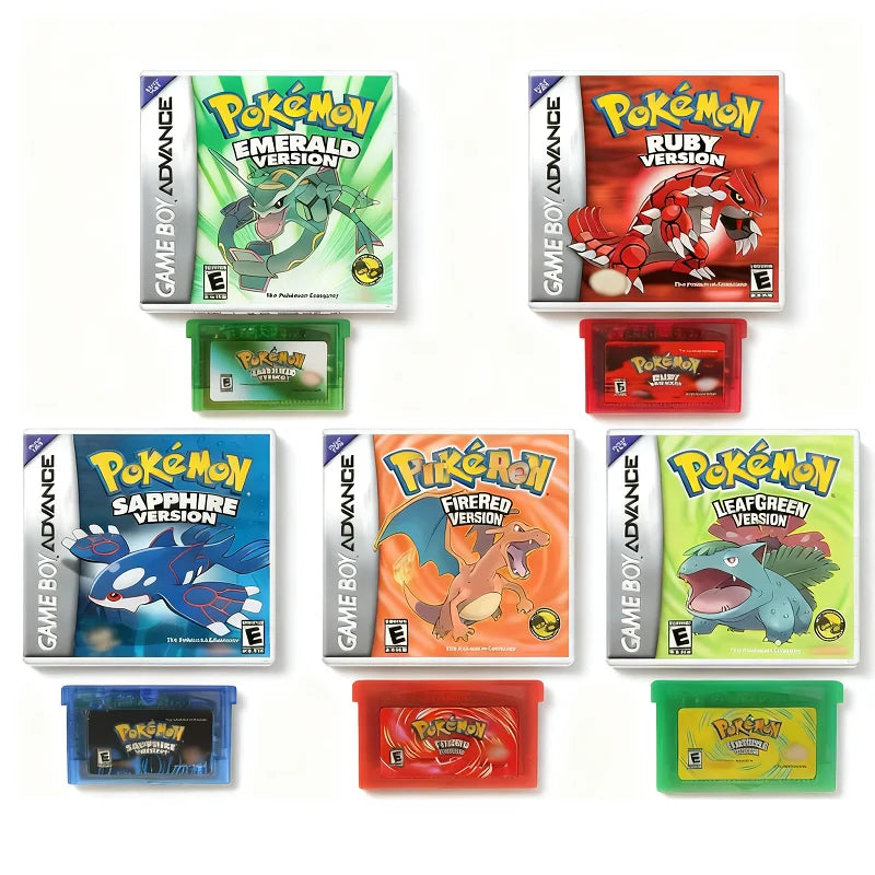 Pokémon-Game Card English Language Emerald Sapphire Series GB NDSL GBC GBA GBM SP Ruby Firered Video Cartridge Console Game Card