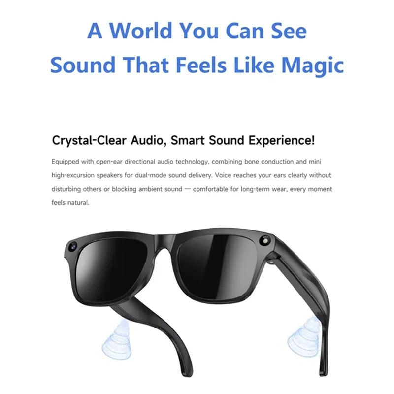 Lenovo AI Smart Glasses 8K HD Photochromic Multifunction Bluetooth Calling Voice Assistant Music Player Translate Camera