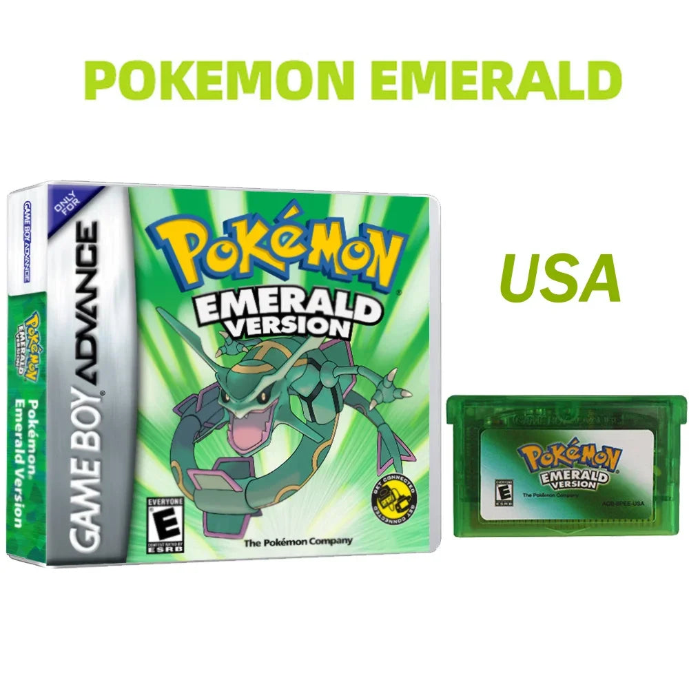 Pokémon-Game Card English Language Emerald Sapphire Series GB NDSL GBC GBA GBM SP Ruby Firered Video Cartridge Console Game Card