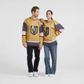 Hockey Jersey - Gold with Gray/Red/White Accents Knight "V" Logo Eye-Catching Design Athletic Jersey 3d HD Prints