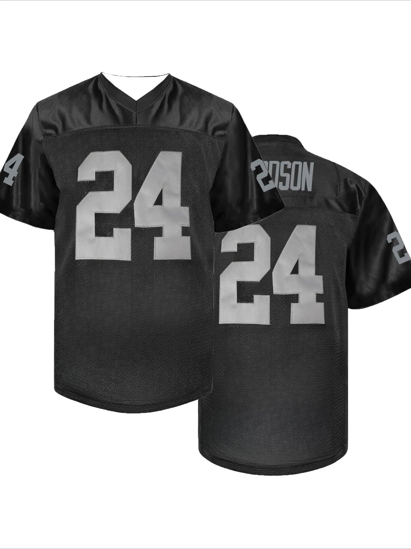NO.24 Letter Print American Football Jersey Loose Breathable Classic Retro Fashion T-shirt Adults Soccer Uniform Sweatshirt Moto