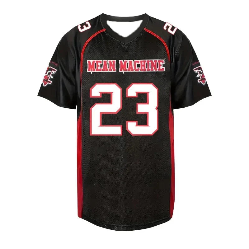Mean Machine American Football Jersey Quick Dry Mesh Shirt Men Number 13 18 23 X Movie Version Training Retro Fan Sport Top
