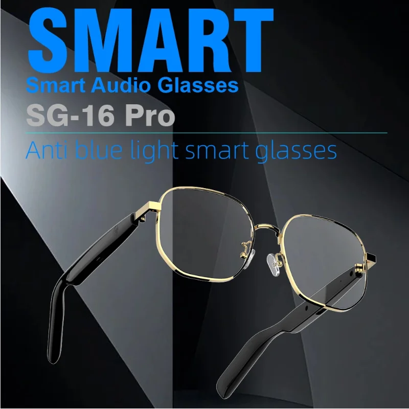 Lenovo New SG-16 Pro Smart Audio Glasses Air Conduction Wireless Bluetooth HD Headset Dustproof Waterproof Microphone Sunglasses