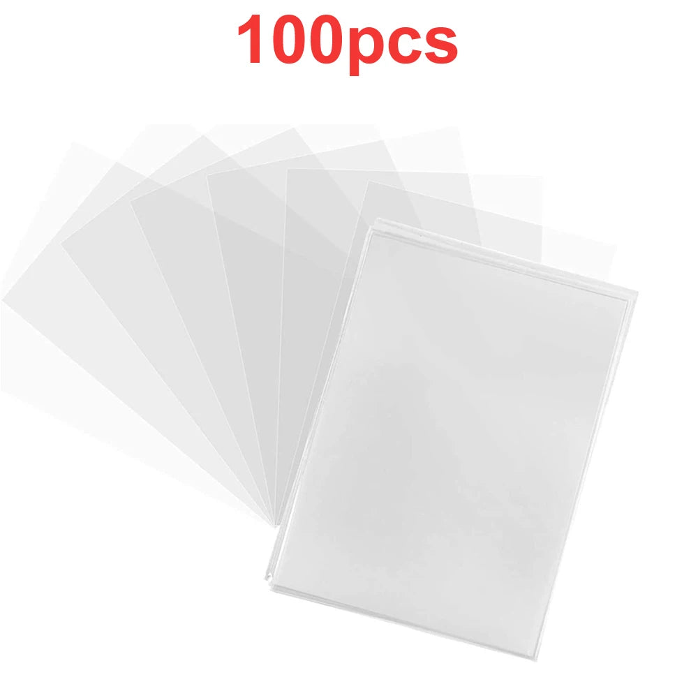 100-600pcs Card Sleeves Hard Soft Card Holder Covered With Protective Filmclear Trading Protectors For Pokmone Football Gamecard