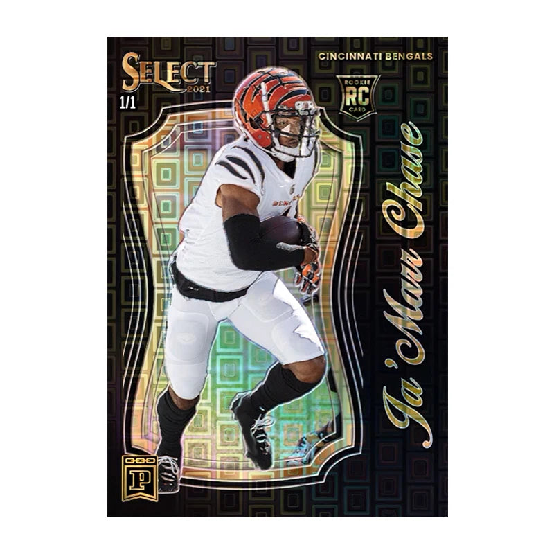 NFL PANINI Select Football Series Ja'marr Chase Justin Fields Mac Jones Homemade Diy Collection Card Toys Gift