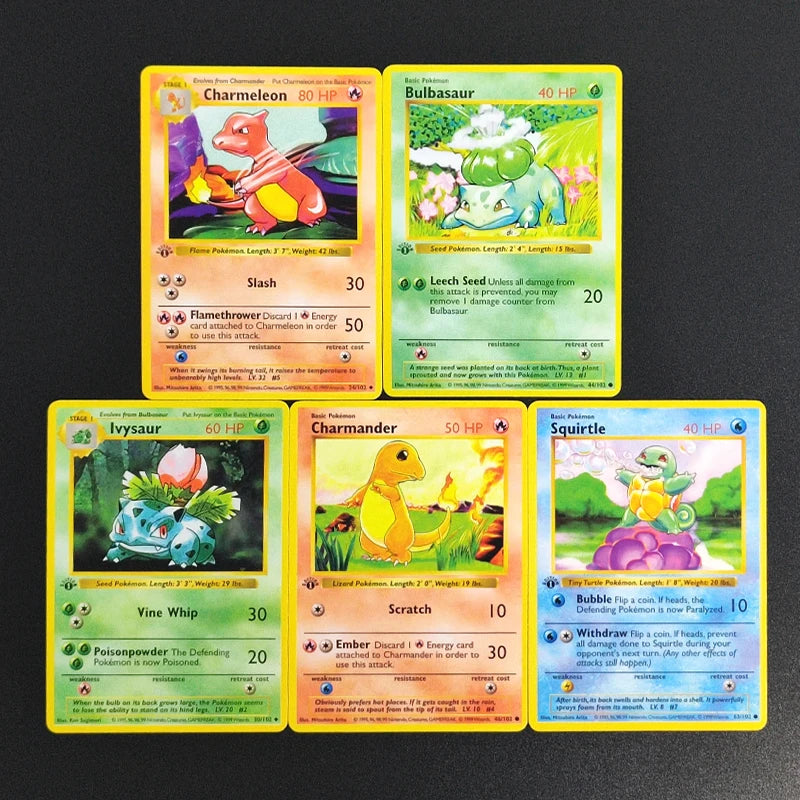 DIY 1999 POKEMON Game English 1ST EDITION Charizard Blastoise Venusaur Holo 4/102 Anime Game Collection Card
