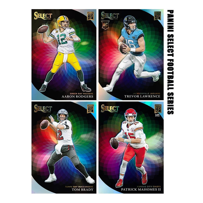 PANINI Select Football Series Aaron Rodgers Patrick Mahomes Tom Brady Trevor Lawrence Diy Homemade Collection Card Toys Gift