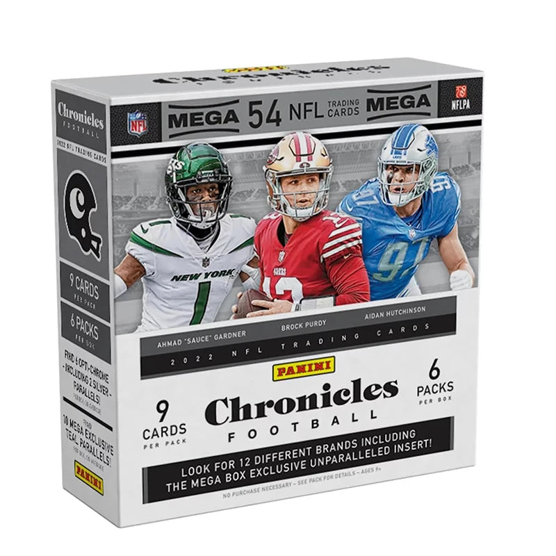 2022 Panini Chronicles NFL Mega Box, Multi-Brand Football Cards, Holographic Parallels, Investment Collectible