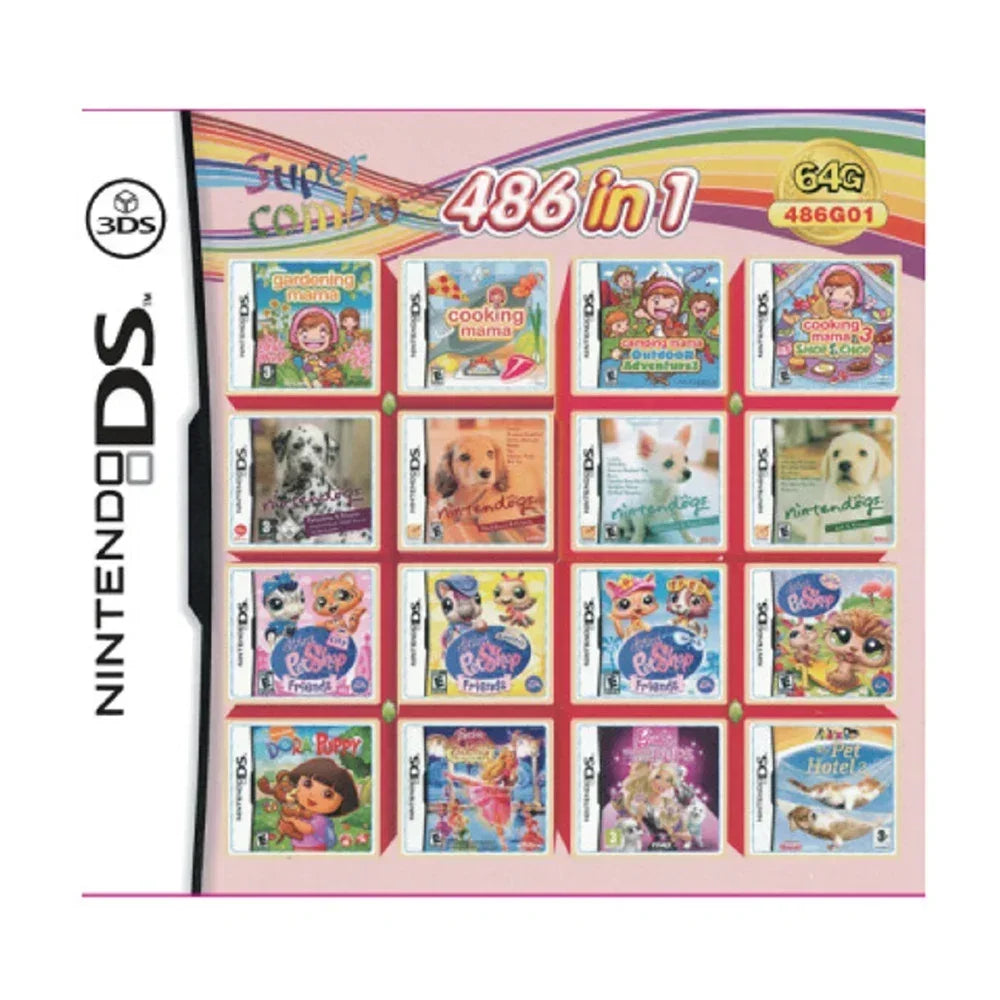 Pokemon DS NDS 3DS Game Card Simplex 486/489/500/520/5208/510/482/468 In1 Video Games Cartridge For NDS NDSL NDSi 3DS 2DS
