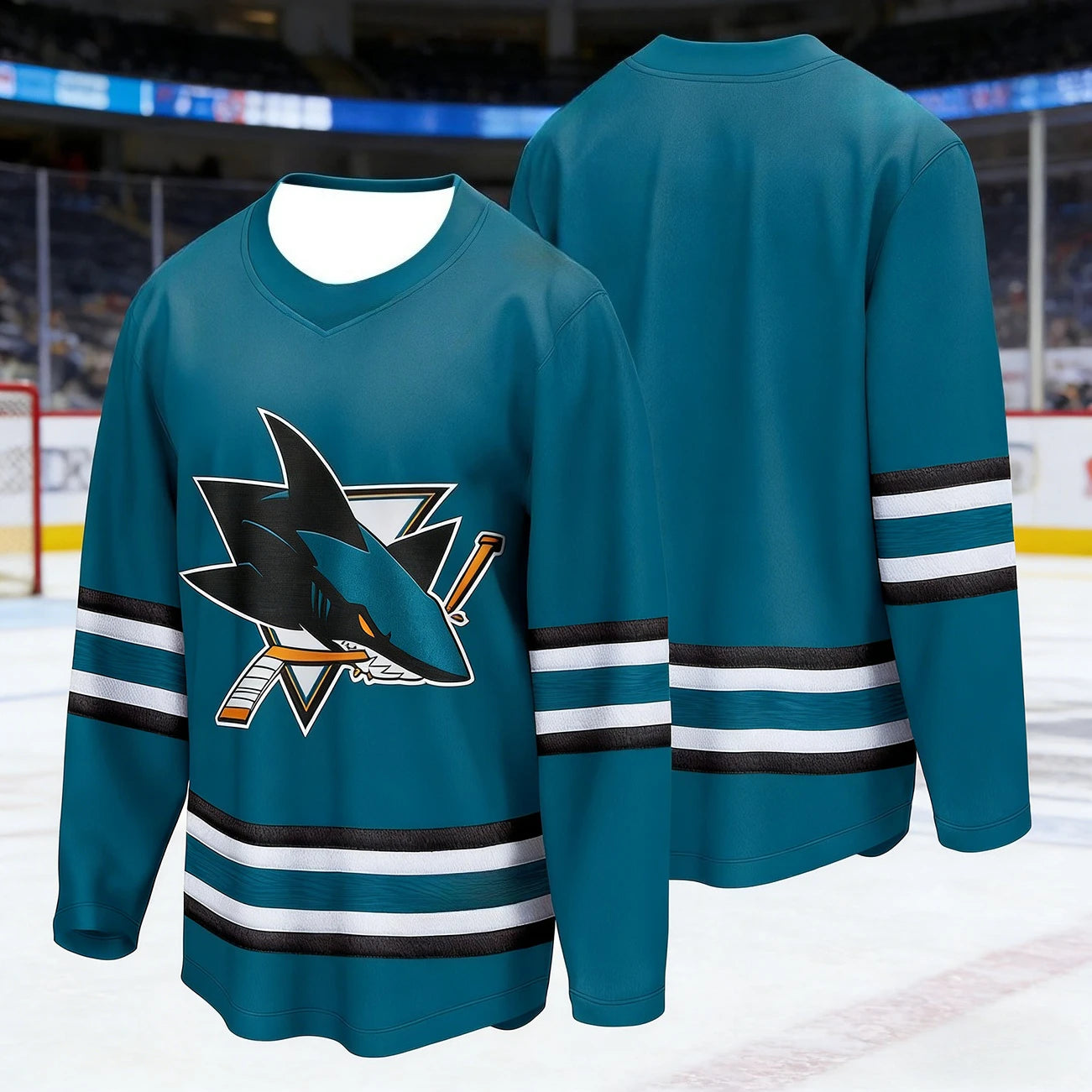 Men's Best-Selling Ice Hockey Training Shirt with 3D Print of Shark Logo, Breathable and Drying Long-Sleeved for Matches Kids