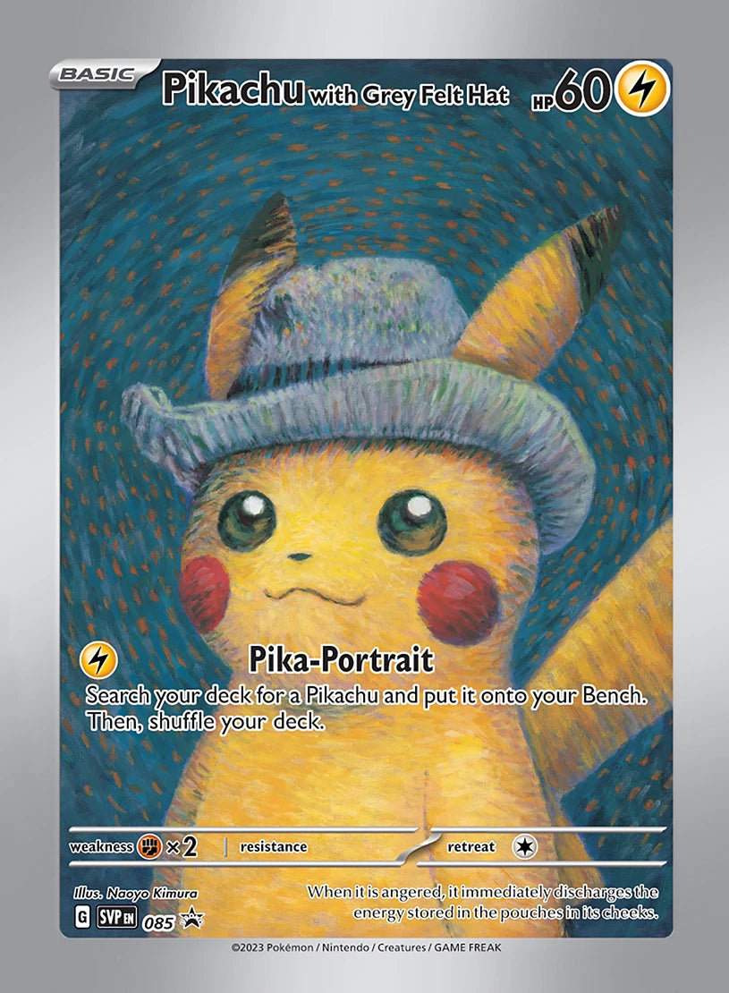 Proxy 2023 PTCG  POKEMON X VAN GOGH PIKACHU WITH GREY FELT HAT #085 SVP Authentication Grade 10 Card Toy