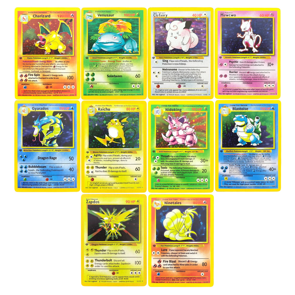 DIY 1999 POKEMON Game English 1ST EDITION Charizard Blastoise Venusaur Holo 4/102 Anime Game Collection Card