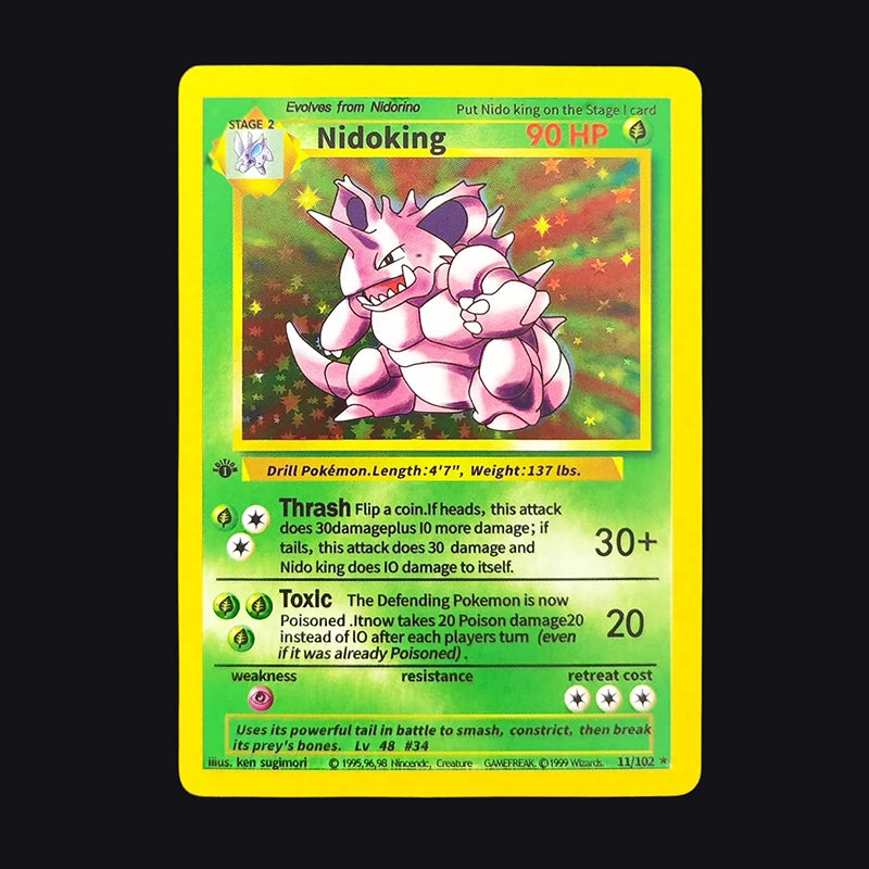 DIY 1999 POKEMON Game English 1ST EDITION Charizard Blastoise Venusaur Holo 4/102 Anime Game Collection Card