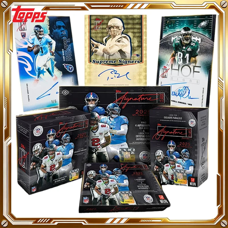 2025 Topps Signature Class NFL Football Card Mystery Box Genuine Trading Cards Game Toy Holiday Birthday Gifts for Man and Woman