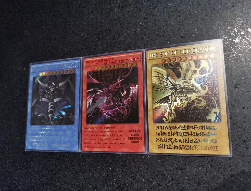 Anime ACG Card Yu-Gi-Oh Egyptian God Collectible Card Toys For Boys Game Battle Card Christmas Birthday Present