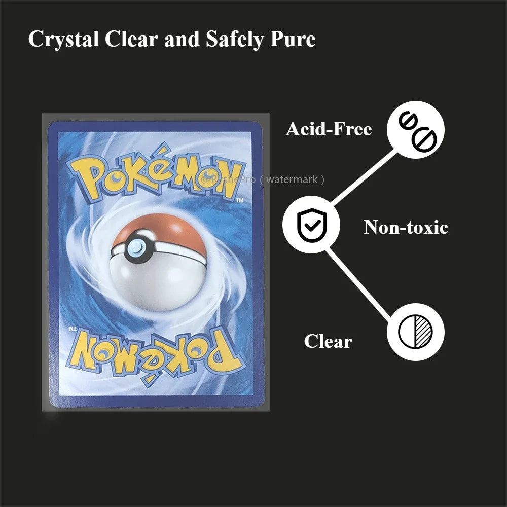 100pcs Trading Card Sleeves Soft Clear Penny Sleeves Perfect for Double-sleeving Compatible with Pokemon Mtg Cards Sport Cards