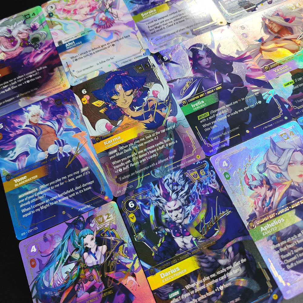 Proxy Riftbound League of Legends Spiritforged SFD Vayne Ahri Irelia Bard Teemo Yone Yasuo (Signature) Collection Game Card
