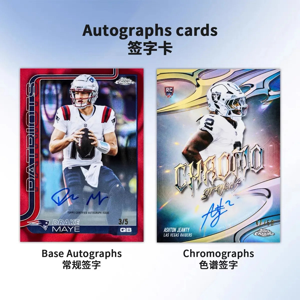 2025 New Selling Genuine Topps Chrome Football NFL Series Trading Card Hobby Ball Star Collection Cards Toys Birthday Gifts