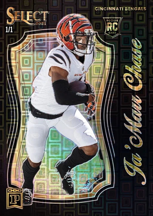 NFL PANINI Select Football Series Ja'marr Chase Justin Fields Mac Jones Homemade Diy Collection Card Toys Gift