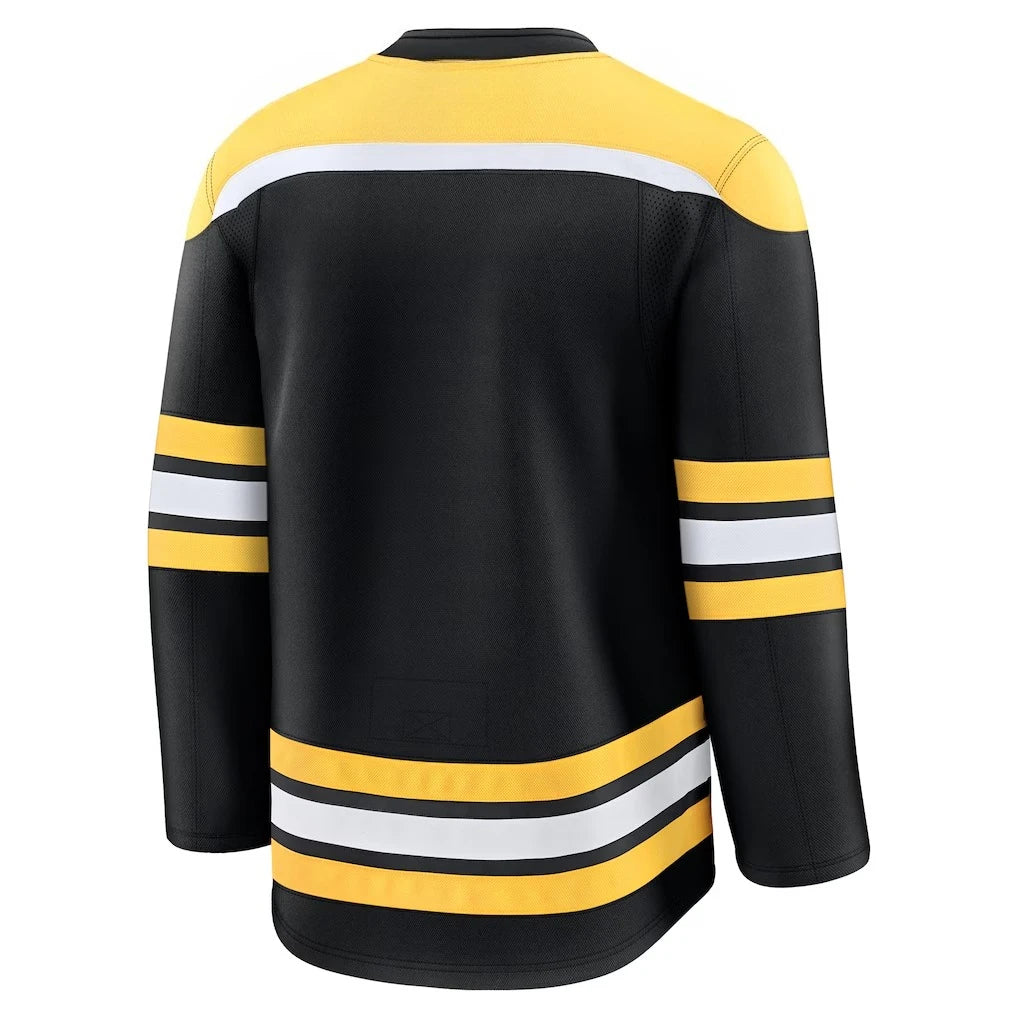 Hockey Jersey - Black with Yellow/White Accents Classic "B" Logo Iconic Striped Design Athletic Jersey 3d HD Prints