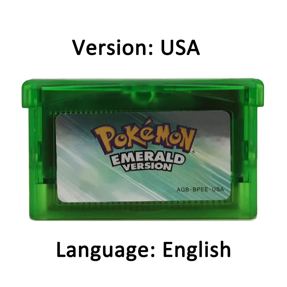 Pokémon-Game Card English Language Emerald Sapphire Series GB NDSL GBC GBA GBM SP Ruby Firered Video Cartridge Console Game Card