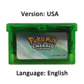 Pokémon-Game Card English Language Emerald Sapphire Series GB NDSL GBC GBA GBM SP Ruby Firered Video Cartridge Console Game Card