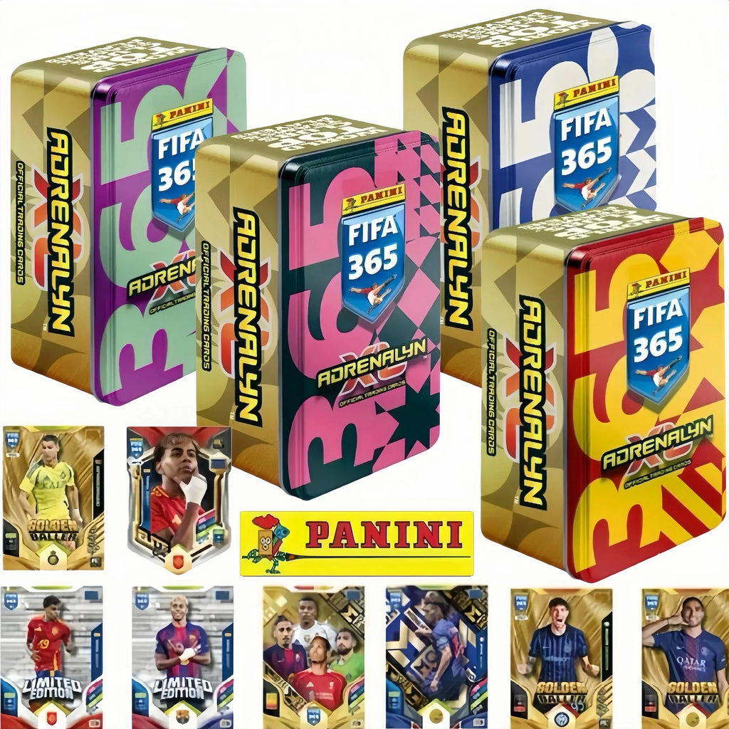 Panini FIFA 365 Adrenalyn XL Trading Cards Pocket Tin 7 Packs 2 Limited Edition 1 Golden Baller Football Cards