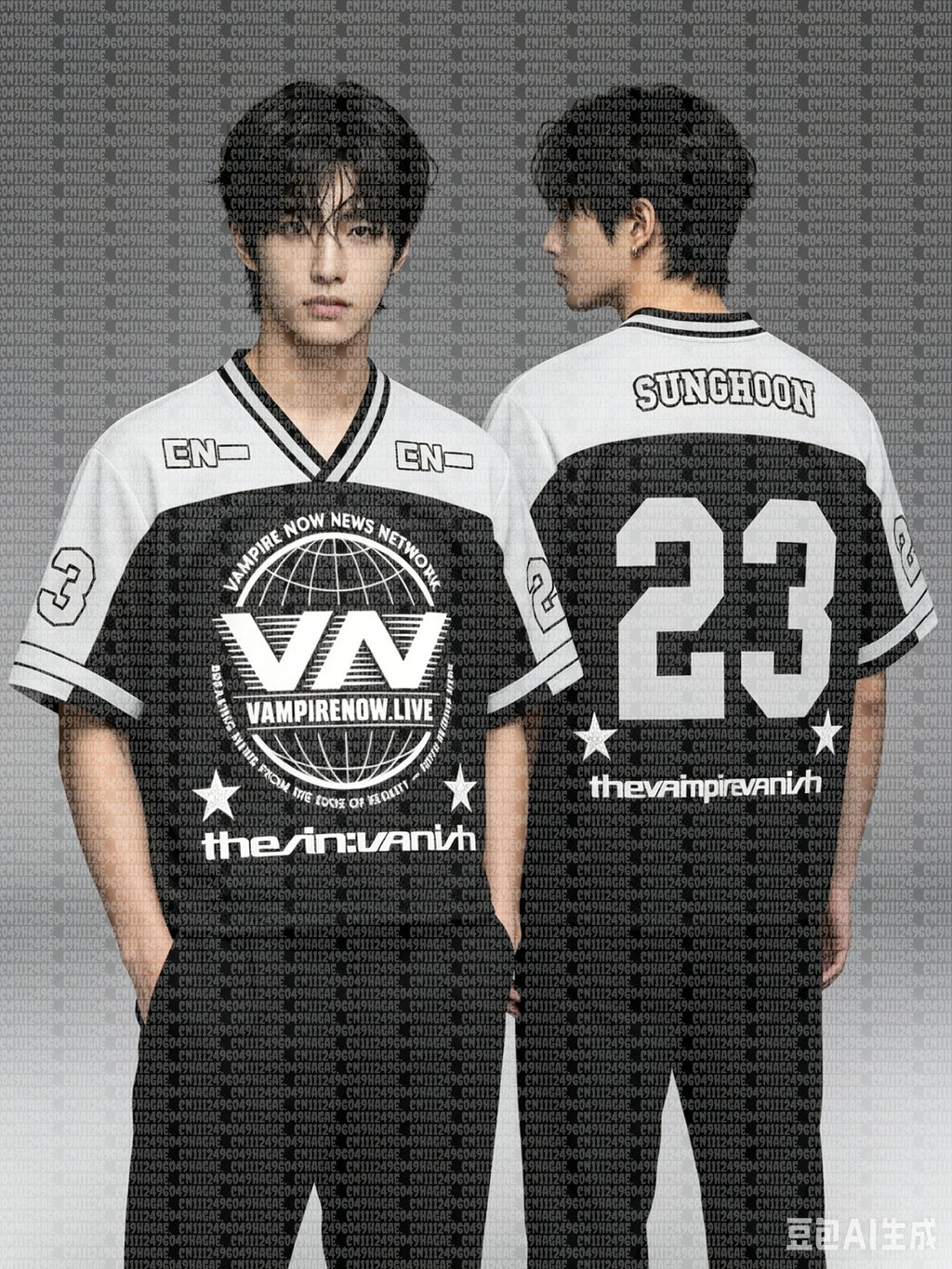 2026 Summer American Football Jersey Black White Y2K Streetwear Tee Personalized Name Number for ENHYPEN Fans Sport Shirt Kids