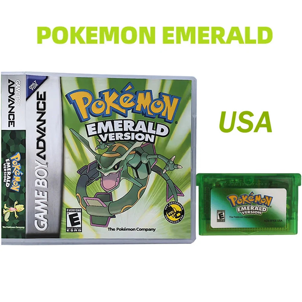 2025 New Pok é mon Series Jade Red Leafgreen Ruby Sapphire 5th Edition GBA Game Box, 32-bit Video Game Cartridge, No Manual