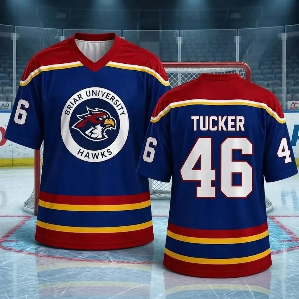 Off Campus Briar University Hawks Hockey Jersey Graham 44 Tucker 46 T-shirt  Summer Sports Men's Woman's T-Shirt Kid's Clothing