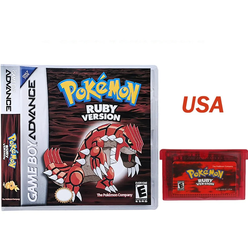 2025 New Pok é mon Series Jade Red Leafgreen Ruby Sapphire 5th Edition GBA Game Box, 32-bit Video Game Cartridge, No Manual