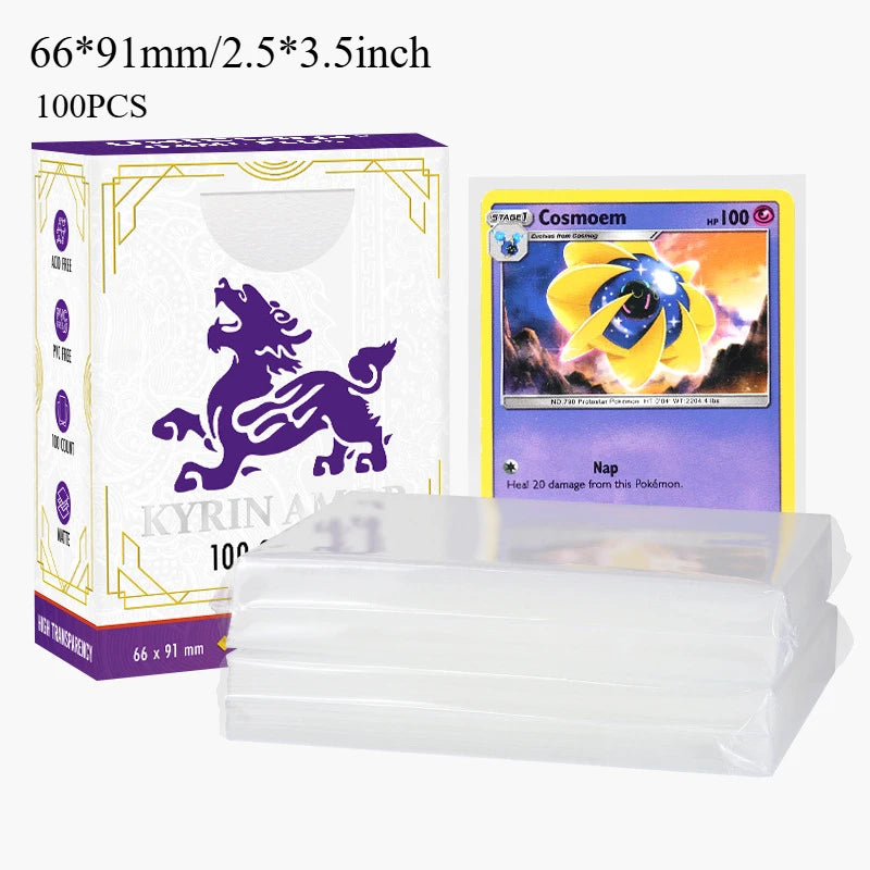 Standard Size Card Sleeves Premium Perfect Exact Fit Inner Card Sleeves with Pokemon Cards for TCG MTG Sports Cards ﻿