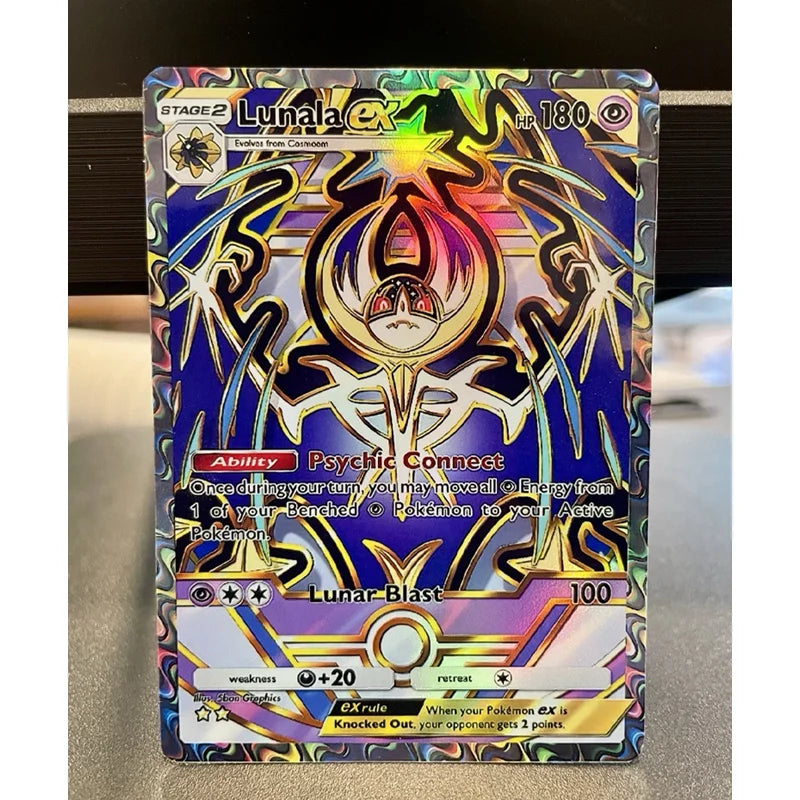 Diy Pkm Fan Art Tcg Pocket Eevee Ex Holo Pikachu Ex Lugia Buzzwole Lusamine Charlizard Solgaleo Full Art | Deluxe Pack Ex Card